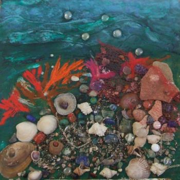 Schilderij getiteld "Sunken Treasure" door Art By Linda, Origineel Kunstwerk