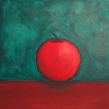 Painting titled "Cezanne's Apple" by Gina Acord, Original Artwork, Oil
