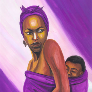 제목이 "Femme Senegalaise a…"인 미술작품 Emmanuel Baliyanga로, 원작, 기름
