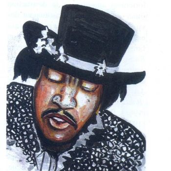 Painting titled "Jimi Hendrix" by Emmanuel Baliyanga, Original Artwork, Oil