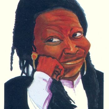 "Woopy Goldberg" başlıklı Tablo Emmanuel Baliyanga tarafından, Orijinal sanat, Petrol