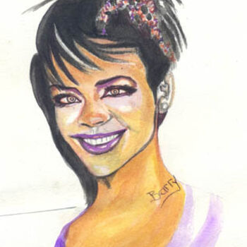 제목이 "Rihanna"인 미술작품 Emmanuel Baliyanga로, 원작, 기름