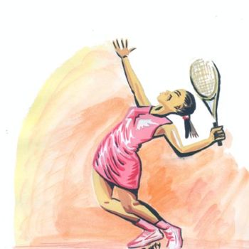 Peinture intitulée "Tennis 3" par Emmanuel Baliyanga, Œuvre d'art originale, Huile
