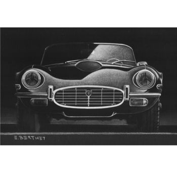 「Jaguar type E」というタイトルの描画 Eric Berthetによって, オリジナルのアートワーク, パステル