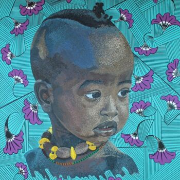 "The Himba boy" başlıklı Tablo Ebedmelech Nzume Tsala tarafından, Orijinal sanat, Akrilik