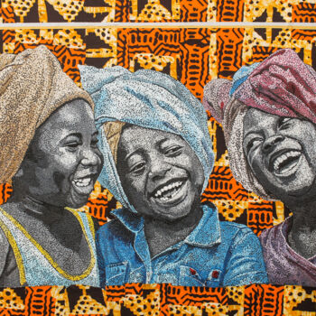 Painting titled "Friendship" by Ebedmelech Nzume Tsala, Original Artwork, Acrylic