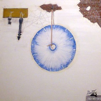 Malerei mit dem Titel "The hanging time" von Belattar, Original-Kunstwerk, Acryl