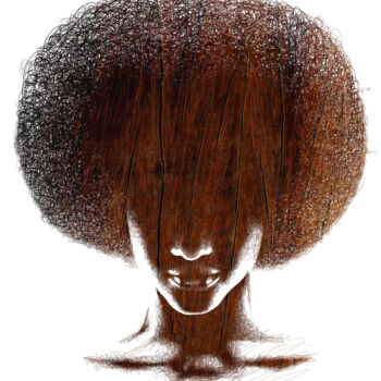 Arte digital titulada "Afro Queen 1 - Coll…" por Eben Kela, Obra de arte original, Trabajo Digital 2D