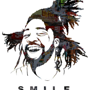 Arts numériques intitulée "Rasta SMILEY - Coll…" par Eben Kela, Œuvre d'art originale, Travail numérique 2D