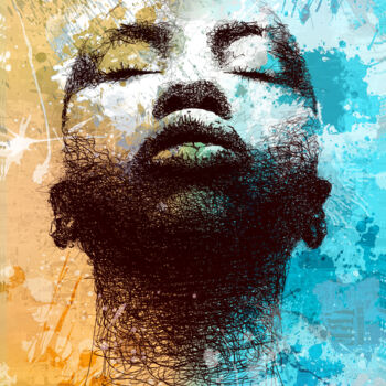 Arts numériques intitulée "Afro Princess Hana…" par Eben Kela, Œuvre d'art originale, Peinture numérique