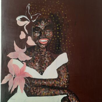 Peinture intitulée "Bloom of a woman" par Ebenezer Kwesi Ofori Appiah, Œuvre d'art originale, Acrylique
