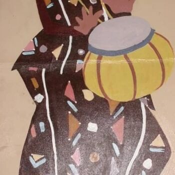 Картина под названием "Talking Drum" - Ebenezer Kwesi Ofori Appiah, Подлинное произведение искусства, Акрил