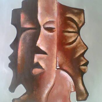 Malerei mit dem Titel "Trinity" von Ebenezer Kwesi Ofori Appiah, Original-Kunstwerk, Acryl