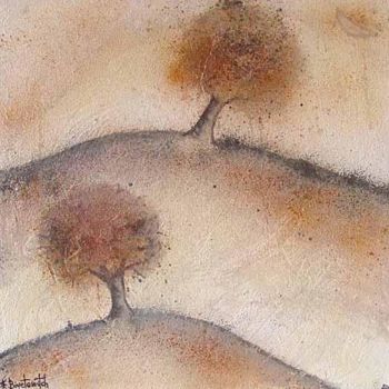 Painting titled "Deux arbres" by Binetowitch Emmanuelle, Original Artwork