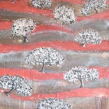 Painting titled "Cerisiers" by Binetowitch Emmanuelle, Original Artwork