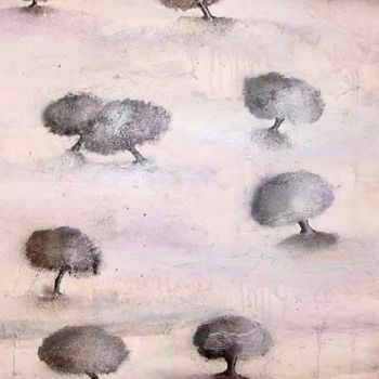 Painting titled "Des arbres" by Binetowitch Emmanuelle, Original Artwork
