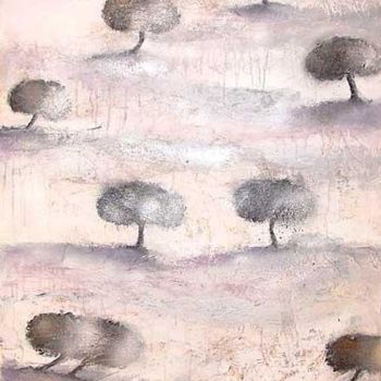 Painting titled "Encore des arbres" by Binetowitch Emmanuelle, Original Artwork