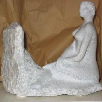 Escultura intitulada "Femme assise" por Bernard Lougarre, Obras de arte originais
