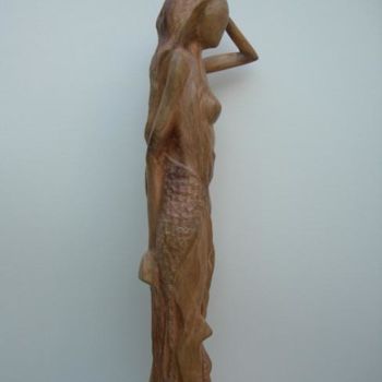 Sculpture titled "Demoiselle" by Bernard Lougarre, Original Artwork, Wood