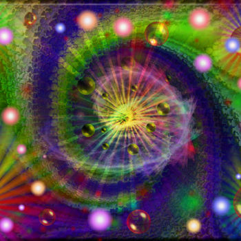 Digitale Kunst mit dem Titel "Spirale Kreis und L…" von Kwiatuszek, Original-Kunstwerk, Digitale Malerei