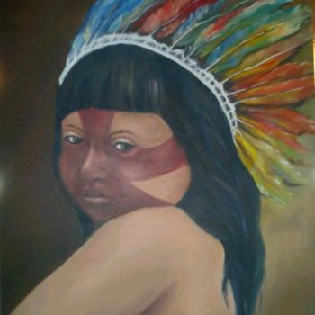 Pintura intitulada "indiozinho" por Paula, Obras de arte originais