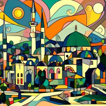 Digitale Kunst mit dem Titel "Bursa" von Ebru Bandinelli, Original-Kunstwerk, Digitale Malerei