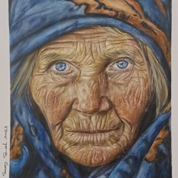 Painting titled "Memories on the face" by Ebru Süsoy Şimşek, Original Artwork, Pencil