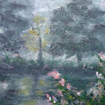 Painting titled "cloudy morning" by Ecaterina Oranciuc, Original Artwork, Oil