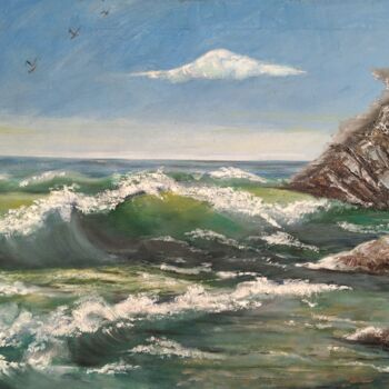 Painting titled "sea" by Ecaterina Oranciuc, Original Artwork, Oil