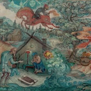 Painting titled "Russian fairy tale" by Evgenii Chekalov, Original Artwork, Other