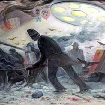 Peinture intitulée "Russia in the Shado…" par Evgenii Chekalov, Œuvre d'art originale, Huile