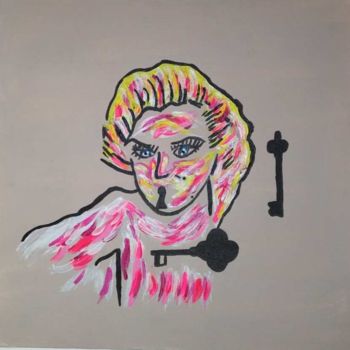 Malerei mit dem Titel "Marilyn et son cham…" von Ecila Rueisel, Original-Kunstwerk, Acryl