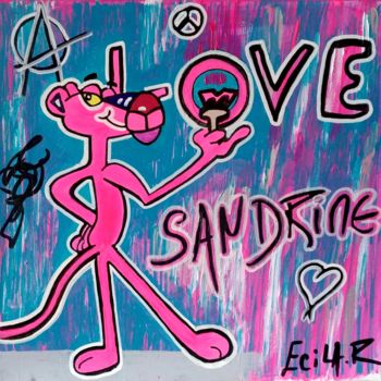 Pintura titulada "The pink Panther lo…" por Ecila Rueisel, Obra de arte original, Acrílico