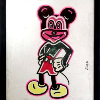 Malerei mit dem Titel "MICKEY STONED" von Ecila Rueisel, Original-Kunstwerk, Acryl