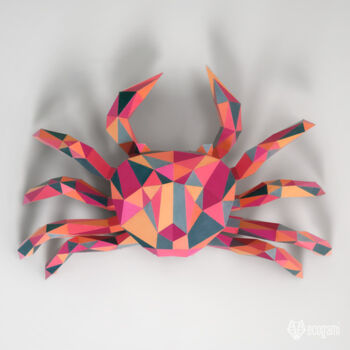 Scultura intitolato "Crabe à assembler e…" da Ecogami, Opera d'arte originale, Carta