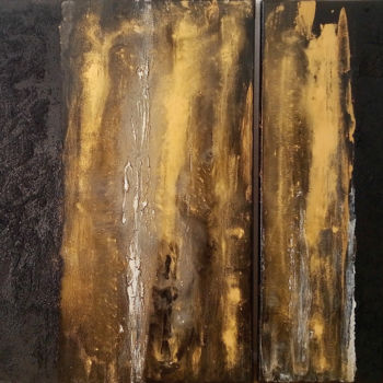 Peinture intitulée "Tears of Gold" par Emeline C, Œuvre d'art originale, Acrylique