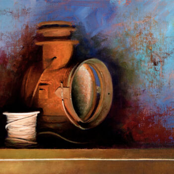 Painting titled "Rusted" by Ed Little, Original Artwork, Oil