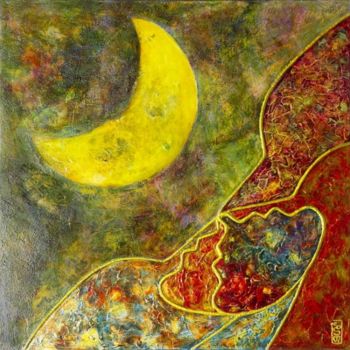 Картина под названием "on the moon" - Ed Smite, Подлинное произведение искусства, Масло