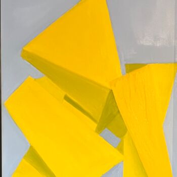 Painting titled "Yellow composition" by Edart, Original Artwork, Oil