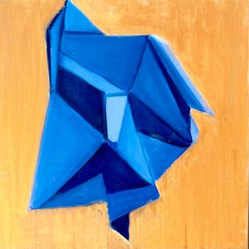Malerei mit dem Titel "Bleu composition" von Edart, Original-Kunstwerk, Öl