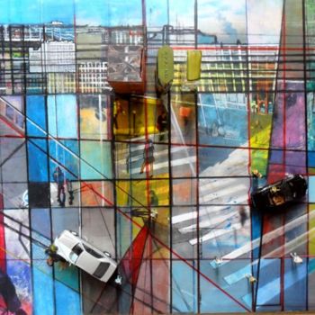 "STREET VIEW" başlıklı Heykel Edcha tarafından, Orijinal sanat, Akrilik Ahşap panel üzerine monte edilmiş