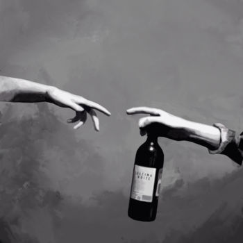 Pittura intitolato "Eu e um vinho" da Edd Wmv, Opera d'arte originale, Altro
