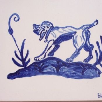 Painting titled "Barking dog" by Eddy Lagrand, Original Artwork