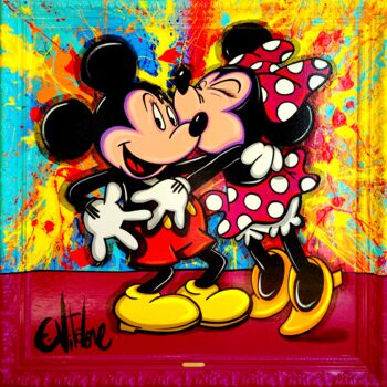 Painting titled "Love forever" by Eddy Vitalone, Original Artwork, Acrylic Mounted on Wood Stretcher frame