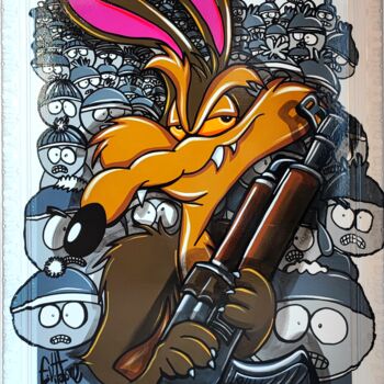 Картина под названием "Qui a tué Kenny" - Eddy Vitalone, Подлинное произведение искусства, Акрил Установлен на Деревянная ра…