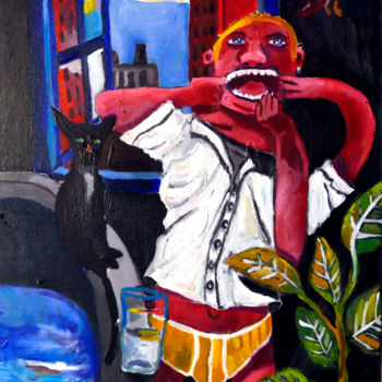 Картина под названием "Me en sliiip" - Eddy Legrand, Подлинное произведение искусства, Акрил