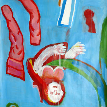 图画 标题为“A l'envers rouge” 由Eddy Legrand, 原创艺术品, 丙烯