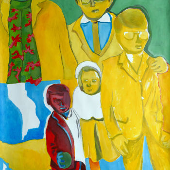 Рисунок под названием "La famille" - Eddy Legrand, Подлинное произведение искусства, Акрил