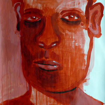 「Portrait rouge」というタイトルの描画 Eddy Legrandによって, オリジナルのアートワーク, アクリル
