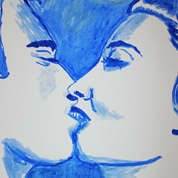 Zeichnungen mit dem Titel "Kiss" von Eddy Legrand, Original-Kunstwerk, Öl